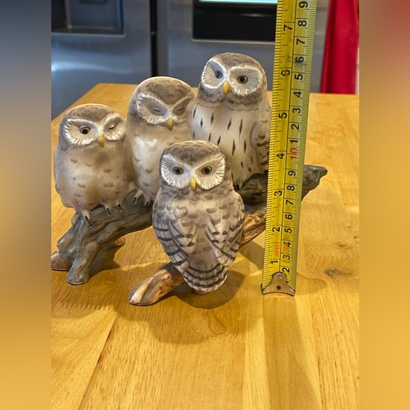 Vintage Owls Figurine Fred Aman Limited Edition 4 Sleepy Owls Branch Enesco - Picture 13 of 14